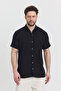 Men's Shirt - Muslin Waffle Checkered Collar Short Sleeve Shirt - 4045 - 3