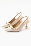 Cream Patent Leather Vegan Leather 7cm Thin Heeled Stiletto |   Stylish Women's Office Evening Dress Casual Shoes with Gold Detail - 6