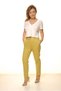 Women's Lime Green Seasonal High Waist Fabric Trousers 16E-4051 - 4
