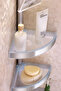 Stainless Aluminum Tubed Mirrored Corner Shelf, Transparent Natural - 2