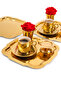 3-Piece Luxury Gold Daisy Model Stainless Steel Serving, Tea, Coffee, Refreshment, Dowry and Presentation Tray - 4