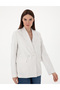 Ecru Linen Blended Comfort Fit Double Breasted Jacket 50300067-Vr019 - 3