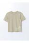 Lcw Kids Khaki Crew Neck Text Printed Boys' T-Shirt