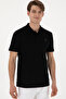 Men's Regular Fit Polo Neck Black Basic T-Shirt 50298016-Vr046 - 3