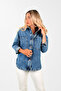 Blue Oversize Women's Jean Jacket