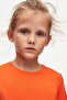 Orange Basic Unisex Kids Seasonal Crew Neck Long Sleeve T-Shirt - 2