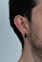 Curved ring men's unisex wide steel earring pair 6mm mse7-2 - 4