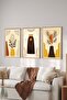 3 Piece Wood Frame Look Mdf Poster Painting Set - Set 108