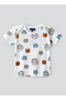 Cute Cubs Faces Pattern Cotton T-Shirt for Boys - White