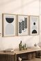 3 Piece Wood Frame Look Mdf Poster Painting Set - Set 74