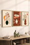 3 Piece Wood Frame Look Mdf Poster Painting Set - Set 105