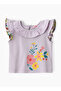 Soft Purple Cotton Tank Top with Floral Print for Infant Girls