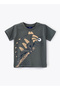 Boys' Dark Green Chameleon Graphic Cotton T-Shirt