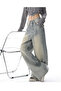 Snow Washing Green Tint Baggy Jean Pants - 2