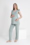 Lace Detailed V-Neck Sleeveless Maternity and Maternity Pajama Set
