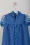 Girl's Bow Detailed Polka Dot Dress - 3