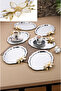 6 Pieces Oval Large Daisy Flower Coffee-Tea Serving and Presentation Tray 25X20 cm