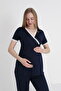 Lace Trimmed V-Neck Maternity and Maternity Pajama Set - 6