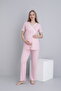 Lace Trimmed V-Neck Maternity and Maternity Pajama Set - 3