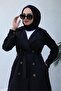 Boyfriend Hijab Trench Coat Black 5853 - 2