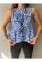 Women's Striped Tie Detailed Tank Top - 7