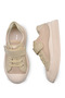 Brooklyn Leather Detailed Beige Colored Anatomical Linen Shoes for Girls and Boys - 6