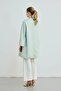 Jacquard Patterned Collarless Kaftan - Mint - 4