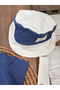 Striped Safari Hat with Snap Fastener on the Shoulder Badi Summer Baby Boy Salopet Set - 3