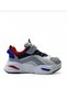 Evo Men's White Navy Blue Red Detail Velcro Orthopedic Comfortable Light Sole Daily Children's Sports Shoes - 7