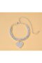 Showy Anklet with Heart Figure and Rhinestone Detail - 4