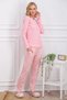 Women's Home Wear Pink Striped Bottom & Top Two-Piece Pajama Set L1.Pc.004.102.K19 - 4