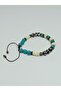 Adjustable Peace Peace Symbol Om Figured Turquoise Stone Bone Bracelet No:7 - 2