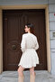 Women's Cream Muslin Fabric Dress - 8