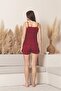 Burgundy Strappy Shorts Pajama Set - 3