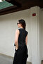Women's Anthracite Asymmetrical Button Detailed Vest - 7