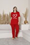 Summer Plus Size Women's Pizzama Suit with Heart - 6