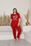 Summer Plus Size Women's Pizzama Suit with Heart - 3