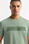 Men's Nile Green Crew Neck Bi-Stretch Interlock Regular Fit T-Shirt A51Y1021 - 2