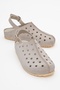 Justa Beige Suede Genuine Leather Women's Sandals