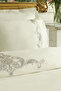Alessa Embroidered 100% Cotton Double Duvet Cover Set White - 3