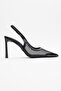 Venas Black Mesh Women's High Heeled Shoes - 6
