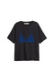 Bleed Blue Printed Relaxed Fit Black Women's Tshirt
