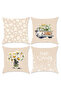 Spring Themed Velvet Throw Pillow Cover Set of 4 43X43 cm Double Side Printing - 2