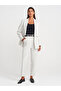 71659 Curved Leg High Waist Trousers-Light Gray