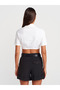 50503 Pocket Detailed Crop Shirt-White - 2
