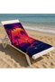 Retro Sunset Palm and Car Pattern Beach Towel – Neon Summer Theme - 2