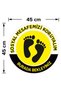 Please Let's Keep Social Distance for Your Health Text Yellow Black Color Sticker 45X45Cm 10 Pieces - 2