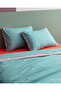 Allure Double 100% Cotton Bed Sheet Lı Duvet Cover Set - Turquoise - 4