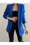 Hayal Women's Drawstring Sleeve Jacket Sax Blue