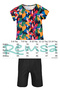 Girl's Short Sleeve Lycra Tights Semi-Covered Swimsuit R5005 Sariye - 3
